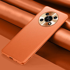 Soft Luxury Leather Snap On Case Cover QK1 for Huawei Honor Magic4 Lite 5G Orange