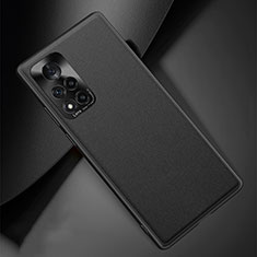 Soft Luxury Leather Snap On Case Cover QK1 for Huawei Honor V40 5G Black