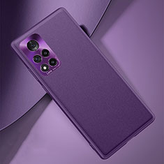 Soft Luxury Leather Snap On Case Cover QK1 for Huawei Honor V40 5G Purple