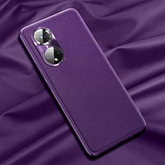 Soft Luxury Leather Snap On Case Cover QK1 for Huawei Nova 9 Purple