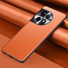 Soft Luxury Leather Snap On Case Cover QK1 for OnePlus 11R 5G Orange