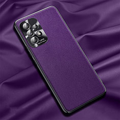 Soft Luxury Leather Snap On Case Cover QK1 for Samsung Galaxy A32 4G Purple