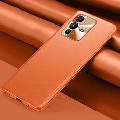 Soft Luxury Leather Snap On Case Cover QK1 for Vivo V23 5G Orange