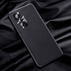 Soft Luxury Leather Snap On Case Cover QK1 for Vivo X70t Black