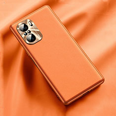 Soft Luxury Leather Snap On Case Cover QK1 for Xiaomi Mi 11i 5G Orange