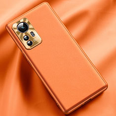 Soft Luxury Leather Snap On Case Cover QK1 for Xiaomi Mi 12T Pro 5G Orange