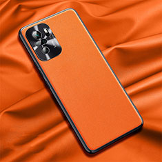 Soft Luxury Leather Snap On Case Cover QK1 for Xiaomi Redmi Note 10 4G Orange