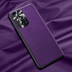 Soft Luxury Leather Snap On Case Cover QK1 for Xiaomi Redmi Note 10 Pro 4G Purple