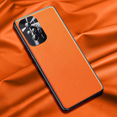 Soft Luxury Leather Snap On Case Cover QK1 for Xiaomi Redmi Note 10 Pro Max Orange