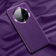 Soft Luxury Leather Snap On Case Cover QK2 for Huawei Honor Magic3 Pro+ Plus 5G Purple