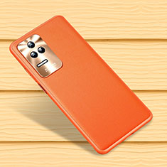 Soft Luxury Leather Snap On Case Cover QK4 for Xiaomi Redmi K50 5G Orange