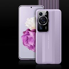 Soft Luxury Leather Snap On Case Cover QK5 for Huawei P60 Pro Purple