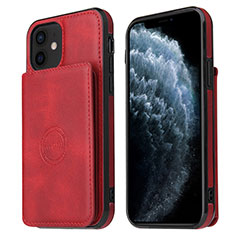 Soft Luxury Leather Snap On Case Cover R01 for Apple iPhone 12 Mini Red