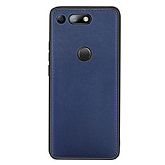 Soft Luxury Leather Snap On Case Cover R01 for Huawei Honor V20 Blue