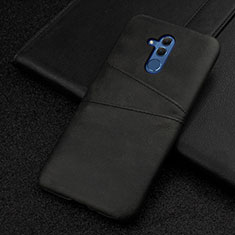 Soft Luxury Leather Snap On Case Cover R01 for Huawei Mate 20 Lite Black