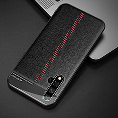 Soft Luxury Leather Snap On Case Cover R01 for Huawei Nova 5 Black