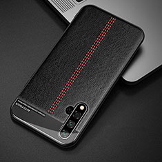 Soft Luxury Leather Snap On Case Cover R01 for Huawei Nova 5 Pro Black