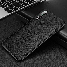 Soft Luxury Leather Snap On Case Cover R01 for Huawei Nova 5i Black