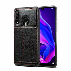 Soft Luxury Leather Snap On Case Cover R01 for Huawei P30 Lite New Edition Black