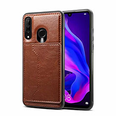 Soft Luxury Leather Snap On Case Cover R01 for Huawei P30 Lite XL Brown