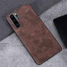 Soft Luxury Leather Snap On Case Cover R01 for Huawei P30 Pro New Edition Brown