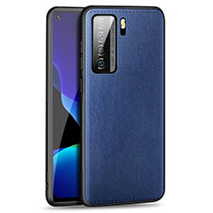 Soft Luxury Leather Snap On Case Cover R01 for Huawei P40 Lite 5G Blue