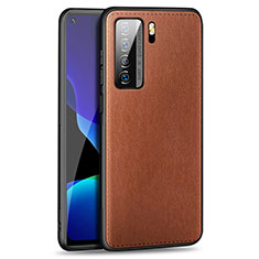 Soft Luxury Leather Snap On Case Cover R01 for Huawei P40 Lite 5G Brown