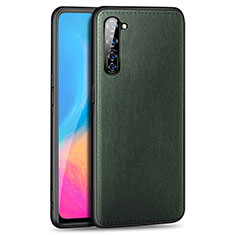 Soft Luxury Leather Snap On Case Cover R01 for Oppo A91 Green