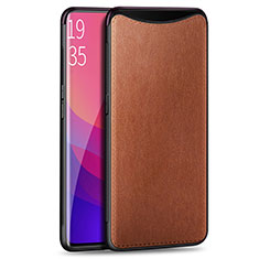 Soft Luxury Leather Snap On Case Cover R01 for Oppo Find X Orange