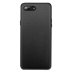 Soft Luxury Leather Snap On Case Cover R01 for Oppo R17 Neo Black