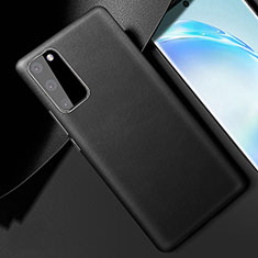 Soft Luxury Leather Snap On Case Cover R01 for Samsung Galaxy S20 5G Black