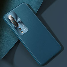 Soft Luxury Leather Snap On Case Cover R01 for Xiaomi Mi 10 Cyan