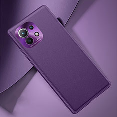 Soft Luxury Leather Snap On Case Cover R01 for Xiaomi Mi 11 Lite 4G Purple