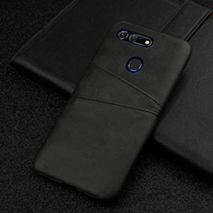 Soft Luxury Leather Snap On Case Cover R02 for Huawei Honor V20 Black