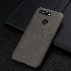 Soft Luxury Leather Snap On Case Cover R02 for Huawei Honor V20 Gray