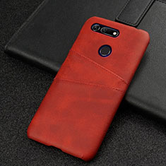 Soft Luxury Leather Snap On Case Cover R02 for Huawei Honor V20 Red