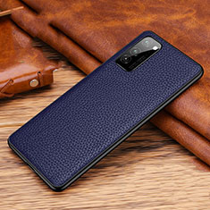 Soft Luxury Leather Snap On Case Cover R02 for Huawei Honor V30 5G Blue
