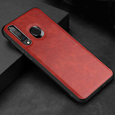 Soft Luxury Leather Snap On Case Cover R02 for Huawei Nova 4e Red