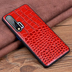 Soft Luxury Leather Snap On Case Cover R02 for Huawei Nova 6 Red