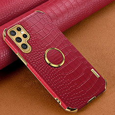 Soft Luxury Leather Snap On Case Cover R02 for Samsung Galaxy S25 Ultra 5G Red