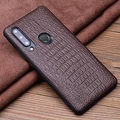 Soft Luxury Leather Snap On Case Cover R03 for Huawei Honor 20i Brown