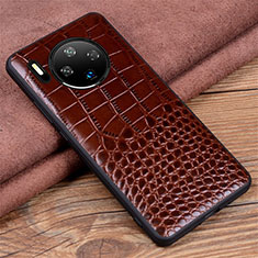 Soft Luxury Leather Snap On Case Cover R03 for Huawei Mate 30 5G Brown