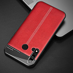 Soft Luxury Leather Snap On Case Cover R03 for Huawei Nova 5i Red