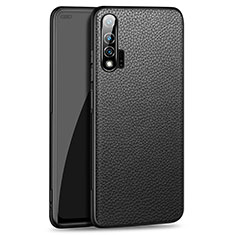 Soft Luxury Leather Snap On Case Cover R03 for Huawei Nova 6 Black