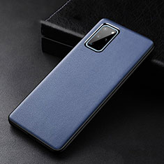 Soft Luxury Leather Snap On Case Cover R03 for Samsung Galaxy S20 Plus Blue