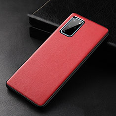 Soft Luxury Leather Snap On Case Cover R03 for Samsung Galaxy S20 Plus Red