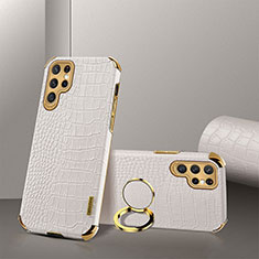 Soft Luxury Leather Snap On Case Cover R03 for Samsung Galaxy S23 Ultra 5G White