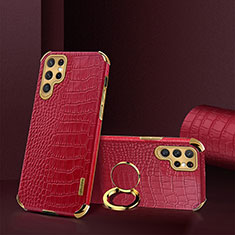 Soft Luxury Leather Snap On Case Cover R03 for Samsung Galaxy S24 Ultra 5G Red