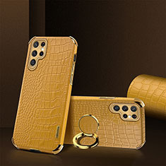 Soft Luxury Leather Snap On Case Cover R03 for Samsung Galaxy S24 Ultra 5G Yellow