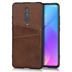 Soft Luxury Leather Snap On Case Cover R03 for Xiaomi Mi 9T Brown